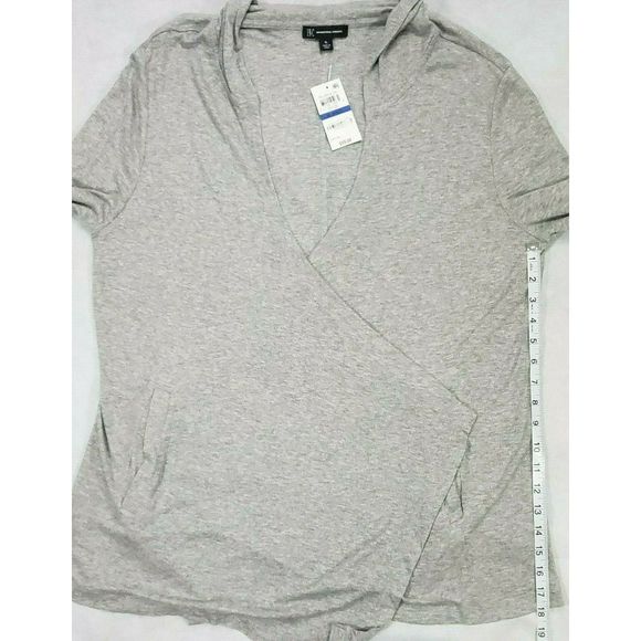 INC Womens Cardigan Gray Varsity Hooded Ribbed - Picture 5 of 8